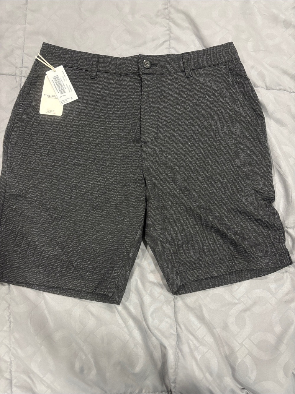 Civil Society Men's Charcoal Flat-Front Shorts